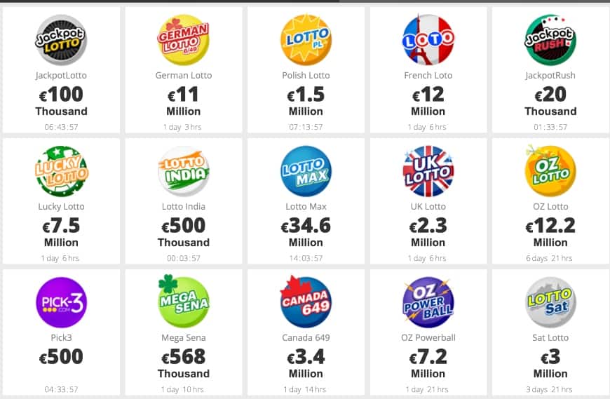 Jackpot.com online lotteries