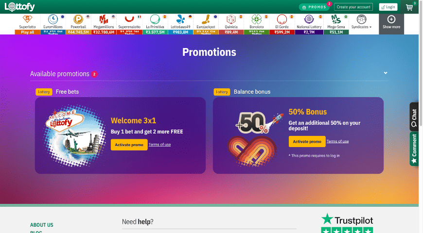 Lottofy Welcome Bonus