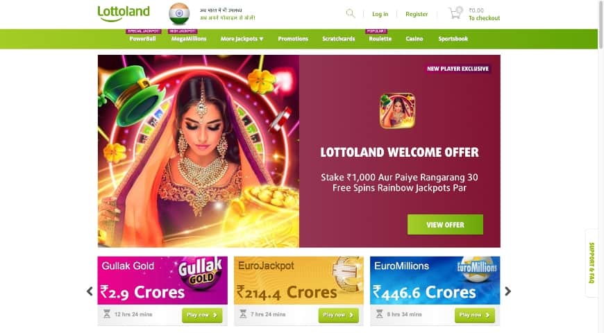 Lottoland homepage